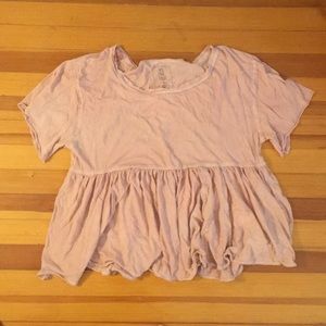 Pink free people peplum top